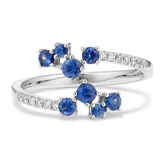Delphinium Sapphire & Diamond Wrap Ring