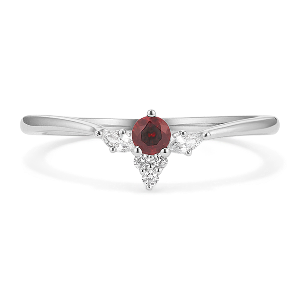 Aviana Garnet & White Sapphire Ring