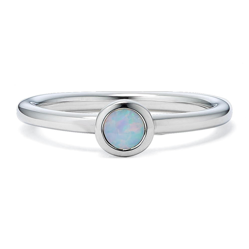 Bezel-Set Opal Ring - Sterling Silver | Shane Co.