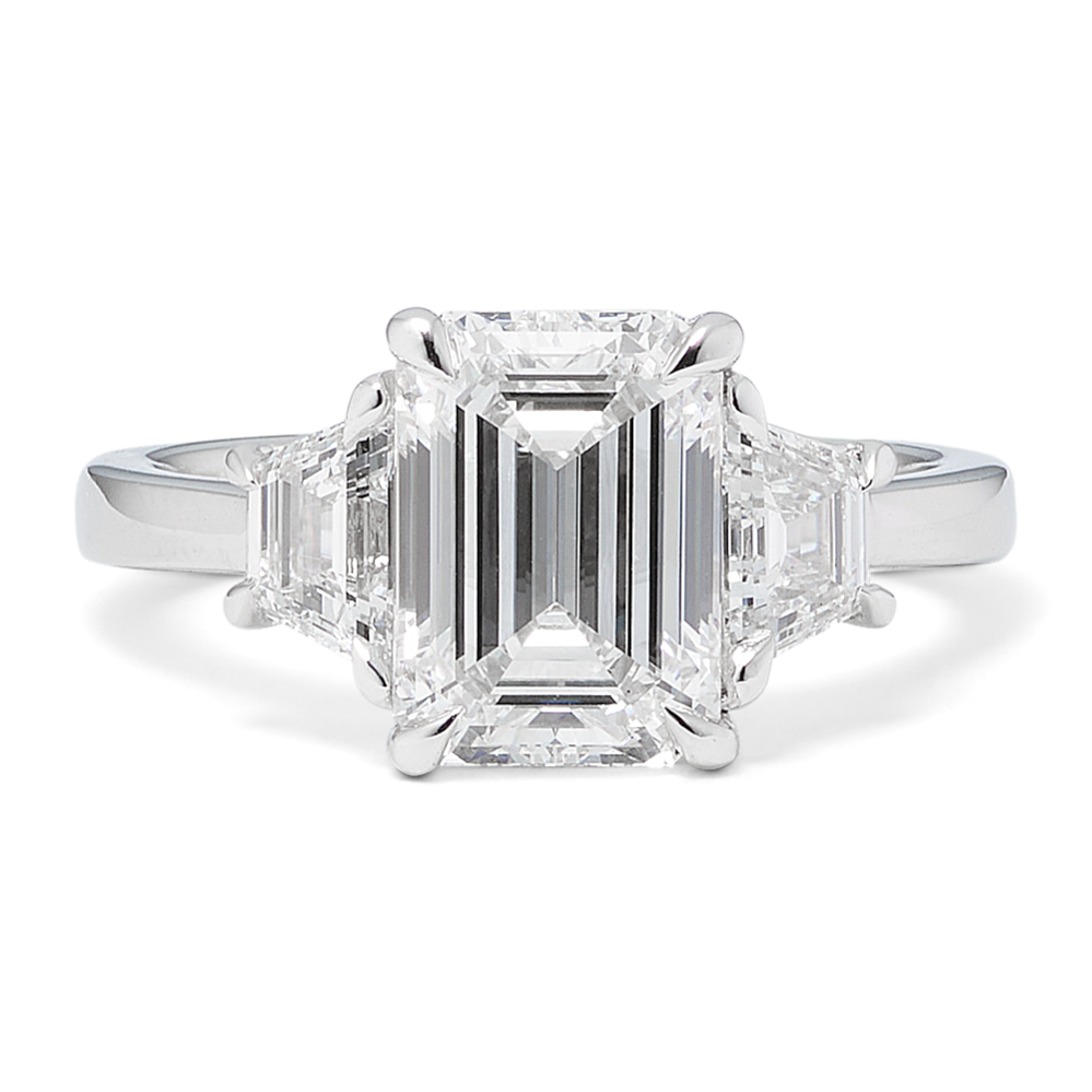 Trapezoid & EC 3 3/4ct Lab-Grown Diamond Ring