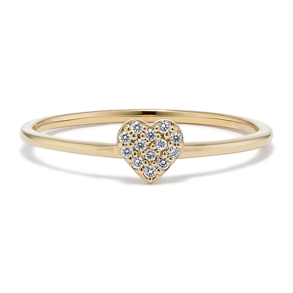 Diamond Pave Heart Ring