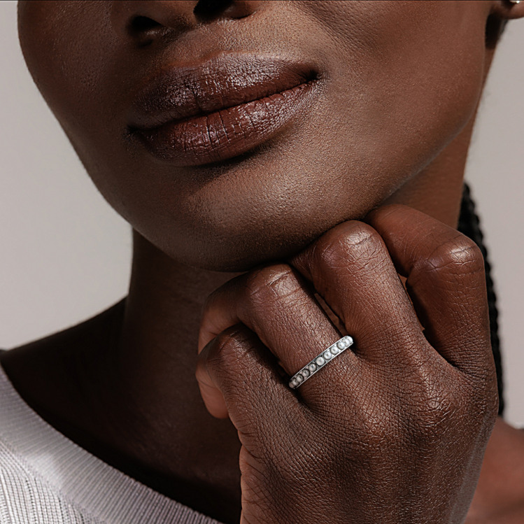 Thin Spike Ring With Diamonds By Majdan Rocks