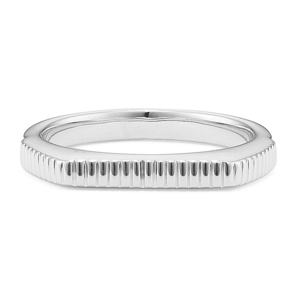 Ribbed Sterling Silver Signet Ring