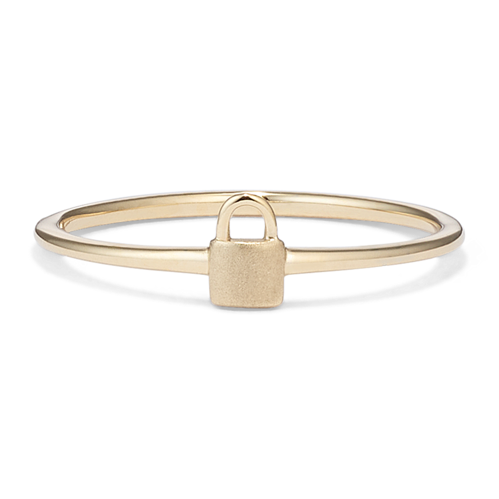14K Yellow Gold Padlock Ring