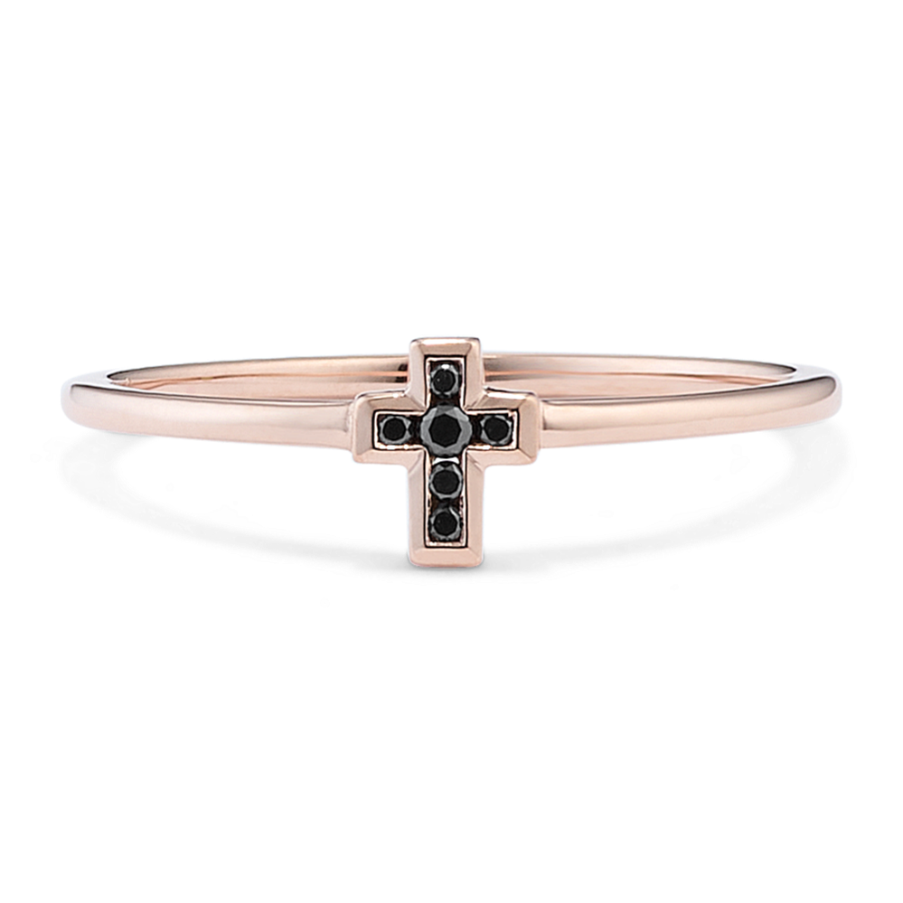 Black Diamond Cross Ring