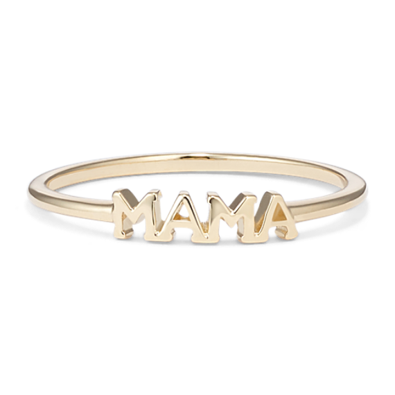 14K Yellow Gold Mama Ring