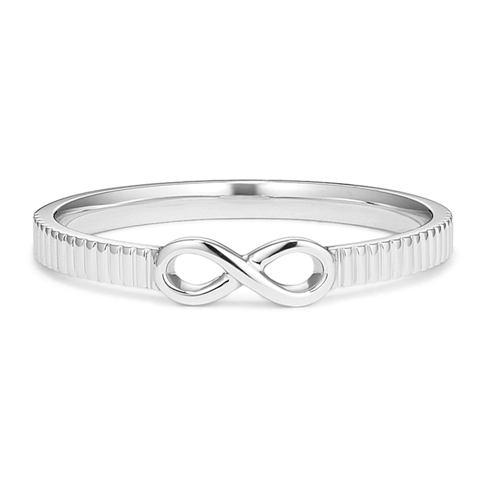 Fluted 14K White Gold Infinity Band