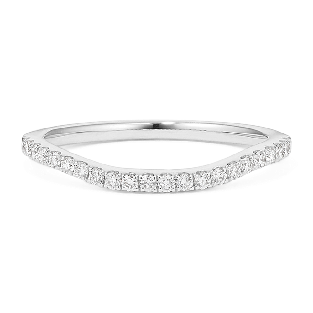 Asteria Diamond Pave Contour Band in Platinum