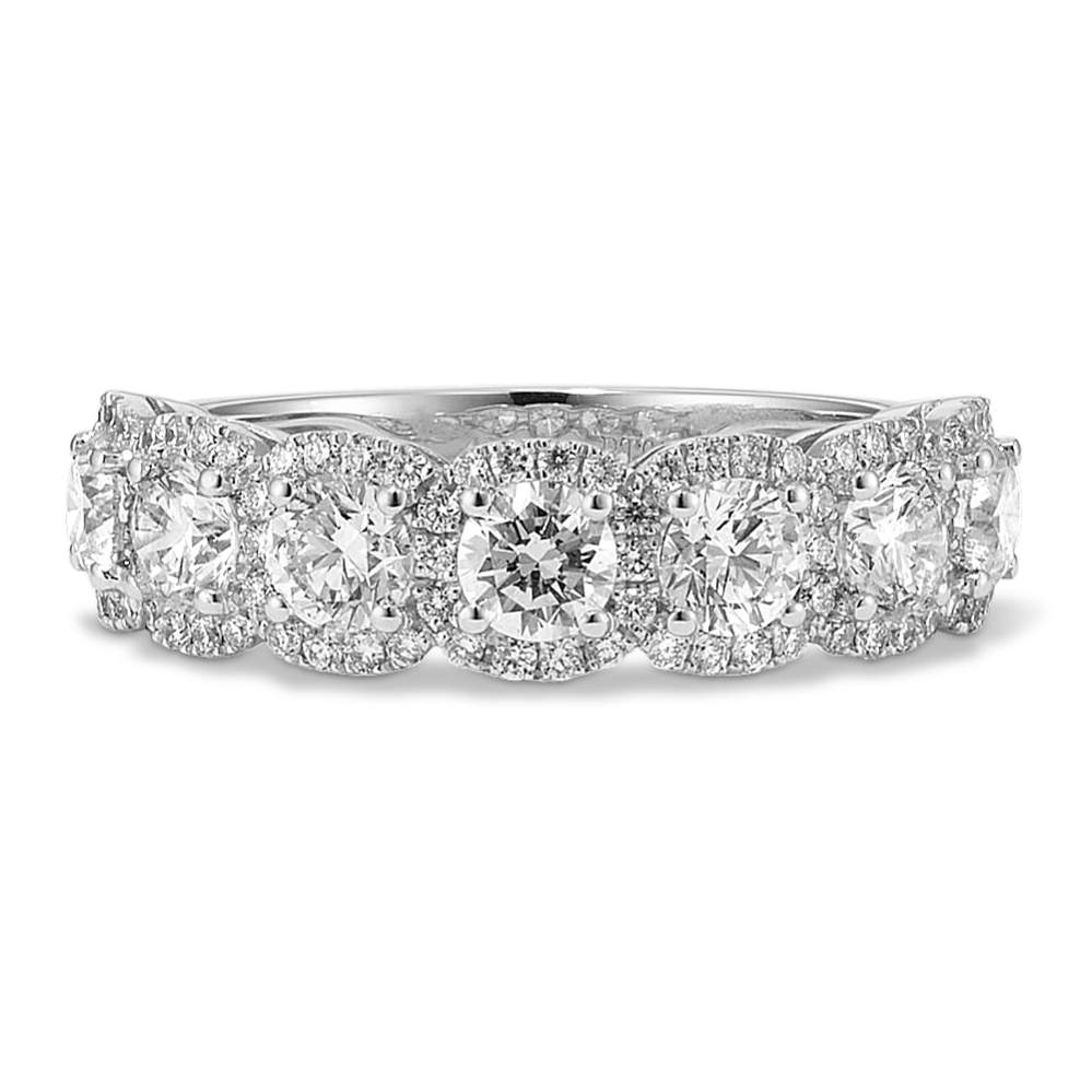 Moondance Multi-Halo Diamond Band in Platinum