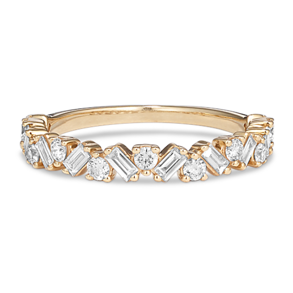 Baguette & Round Diamond Band