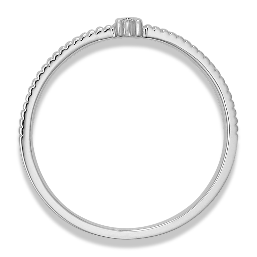 Letter U Fluted 14K White Gold Ring | Shane Co.