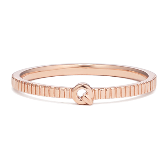 Letter Q Fluted 14K Rose Gold Ring