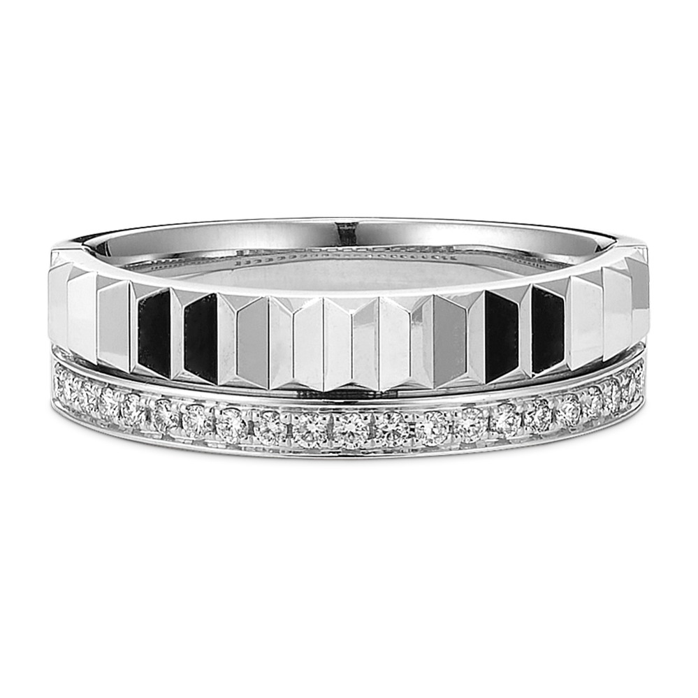 Geometric Diamond Pave Ring