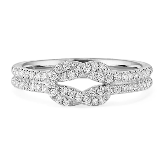 Square Knot Diamond Pave Ring