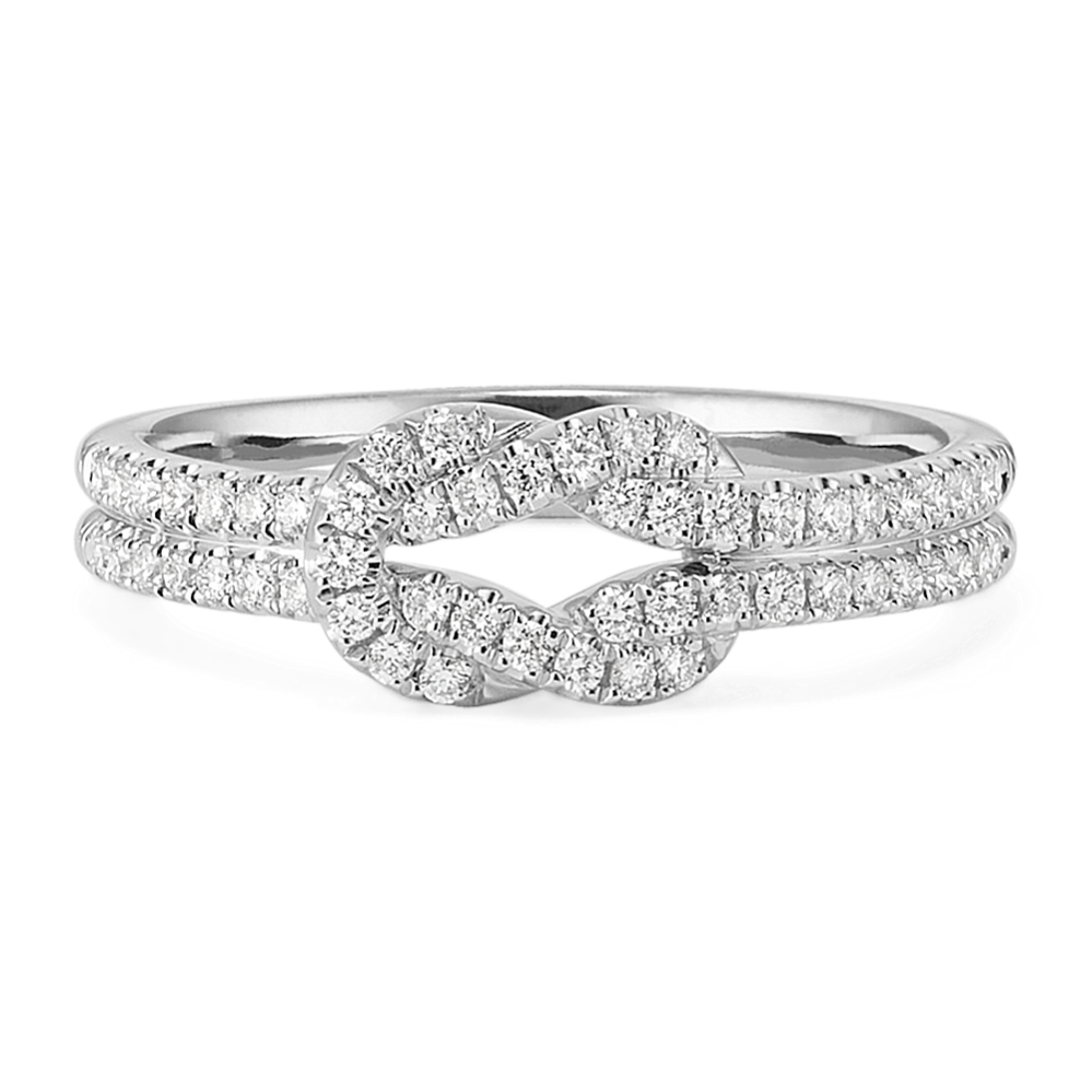 Square Knot Diamond Pave Ring