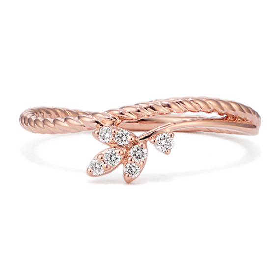 Luminous Leaves Diamond Twist Ring