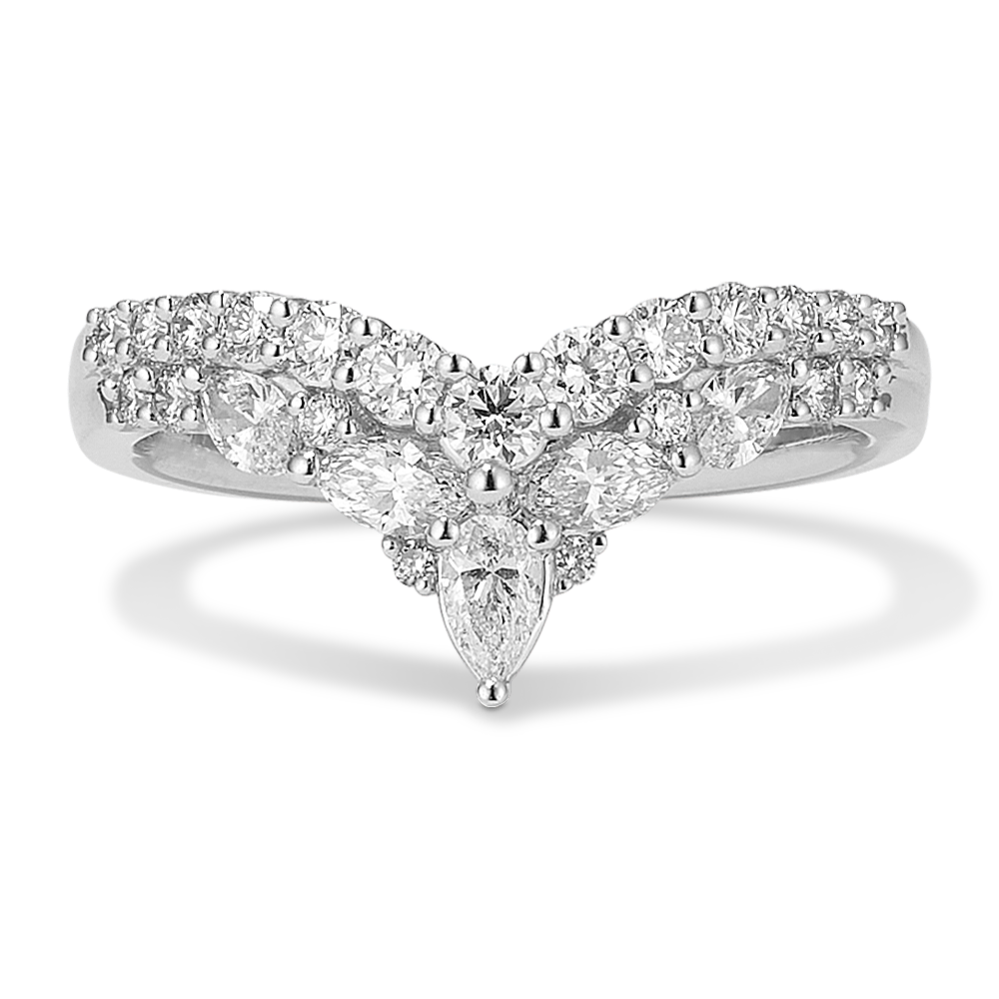 Angelina Diamond Chevron Band in Platinum