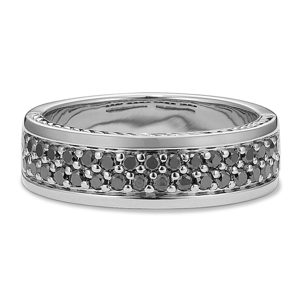 Nightscape 14K Gold & Black Diamond Band (7mm)