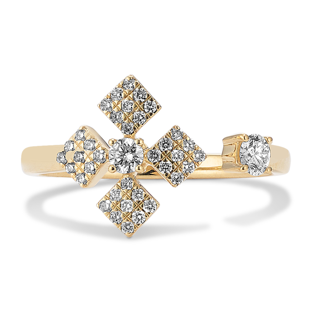 Flower Diamond Open Ring