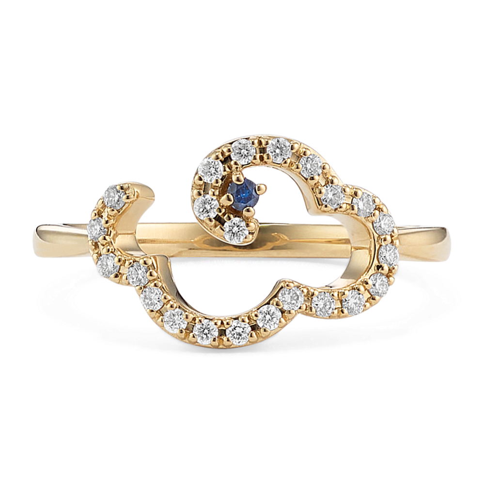 Diamond & Sapphire Cloud Ring