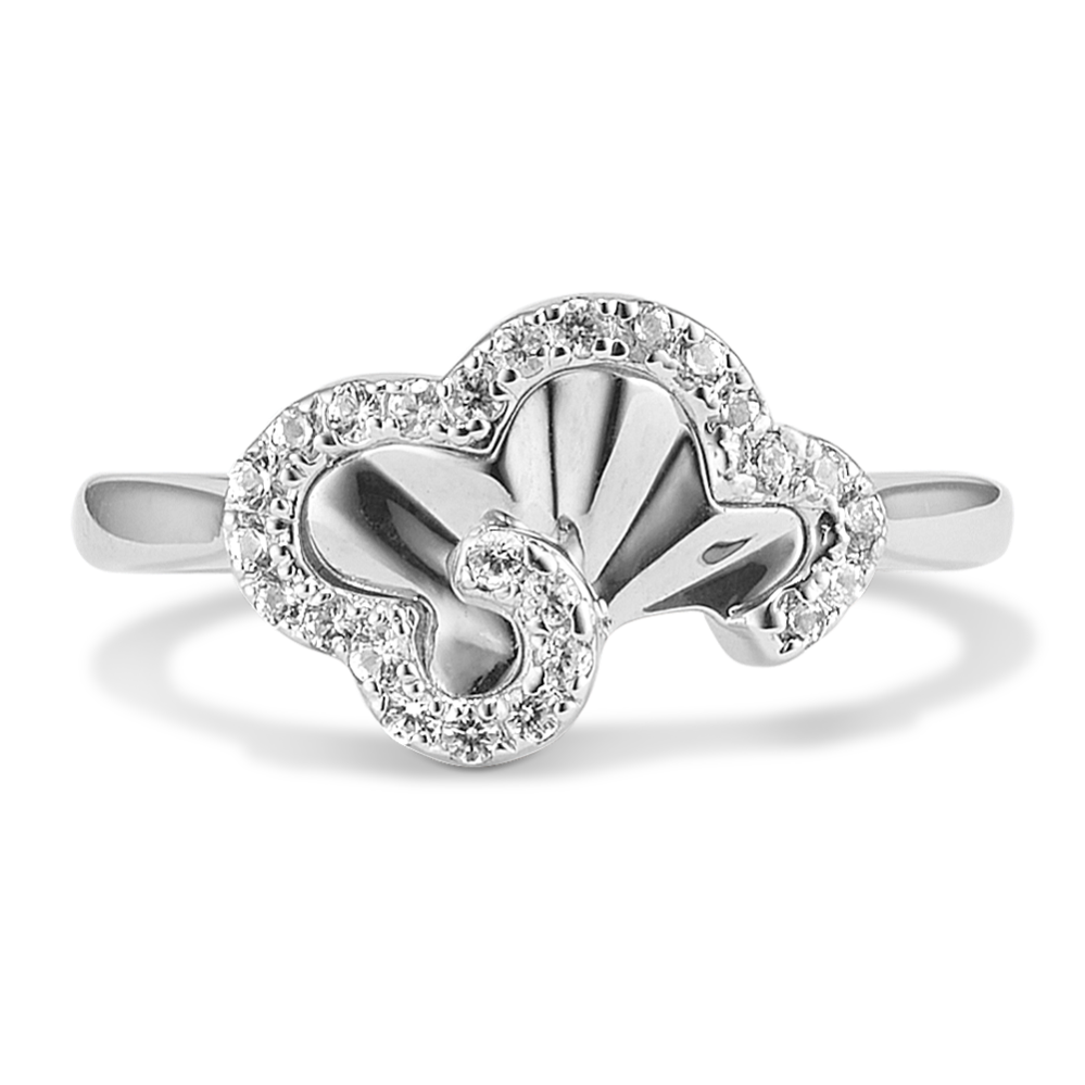 White Sapphire Cloud Ring in Sterling Silver