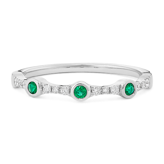Maia Emerald & Diamond Bezel Ring
