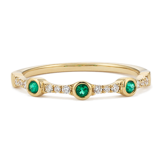Maia Emerald & Diamond Bezel Ring