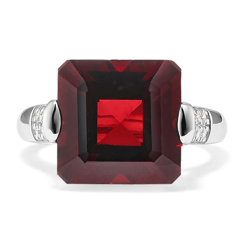 Scarlett Garnet & Diamond Cocktail Ring