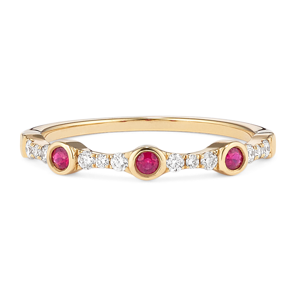 Maia Ruby & Diamond Bezel Ring