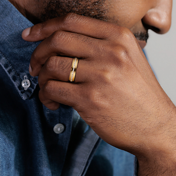 Shop 14kt Yellow Gold Solid Rings For Men | Shane Co. Shop 14kt Yellow Gold Solid Rings For Men | Shane Co.