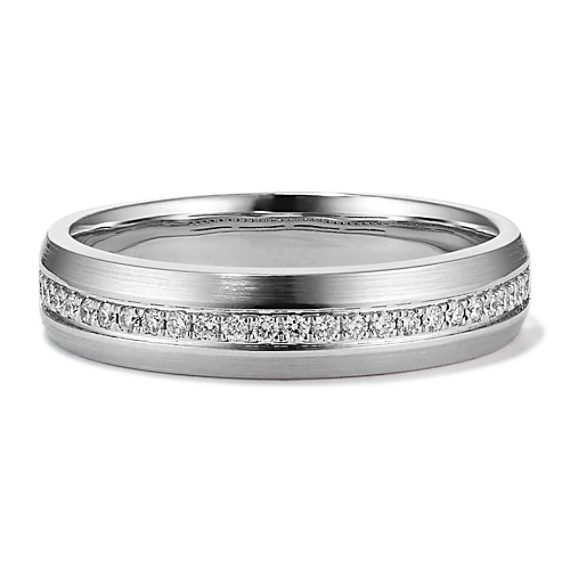14K White Gold & Diamond Pave Band (5mm)
