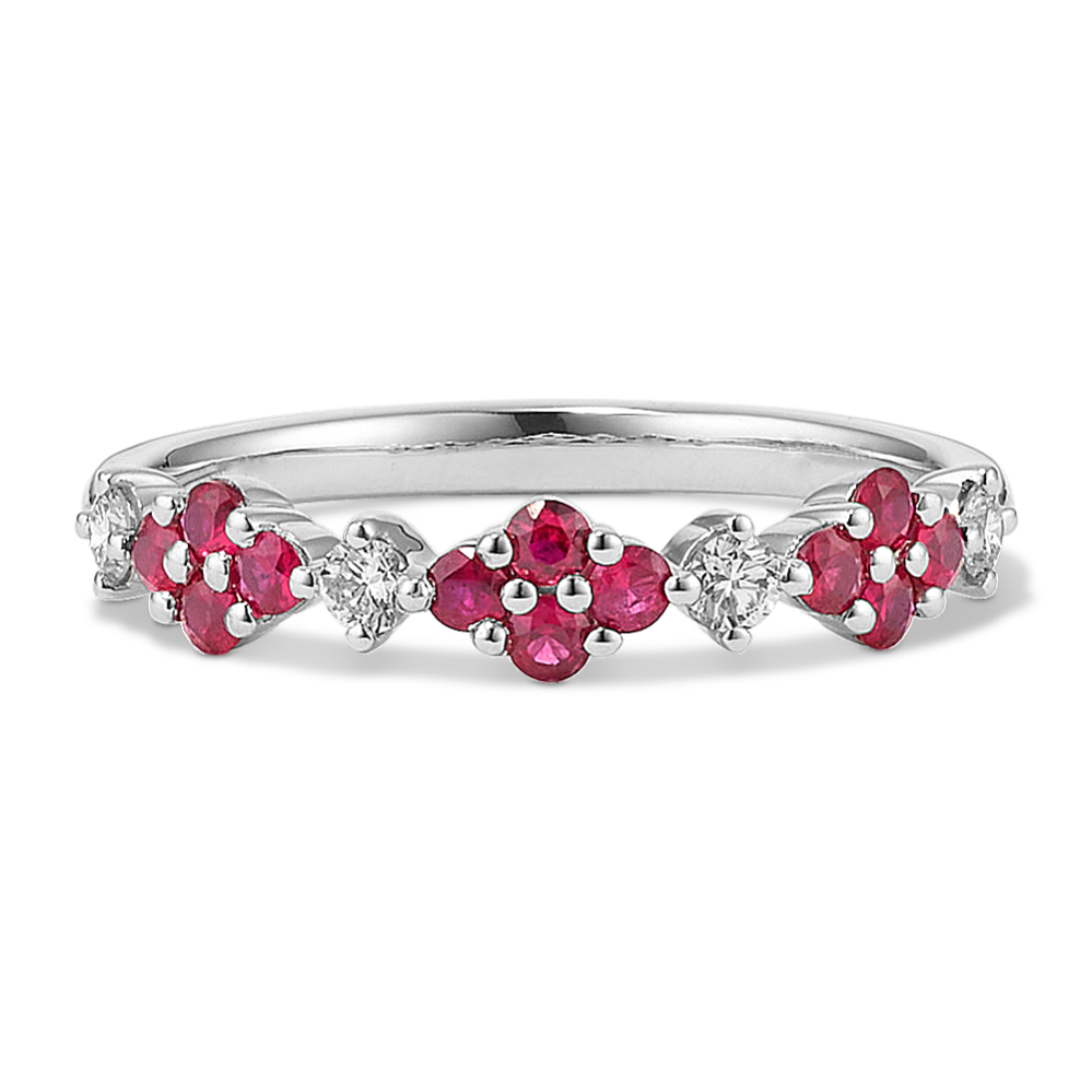 Poppy Ruby & Diamond Band