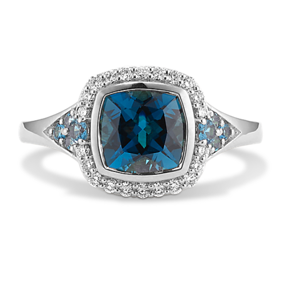 Rhiannon Blue Topaz & Diamond Ring