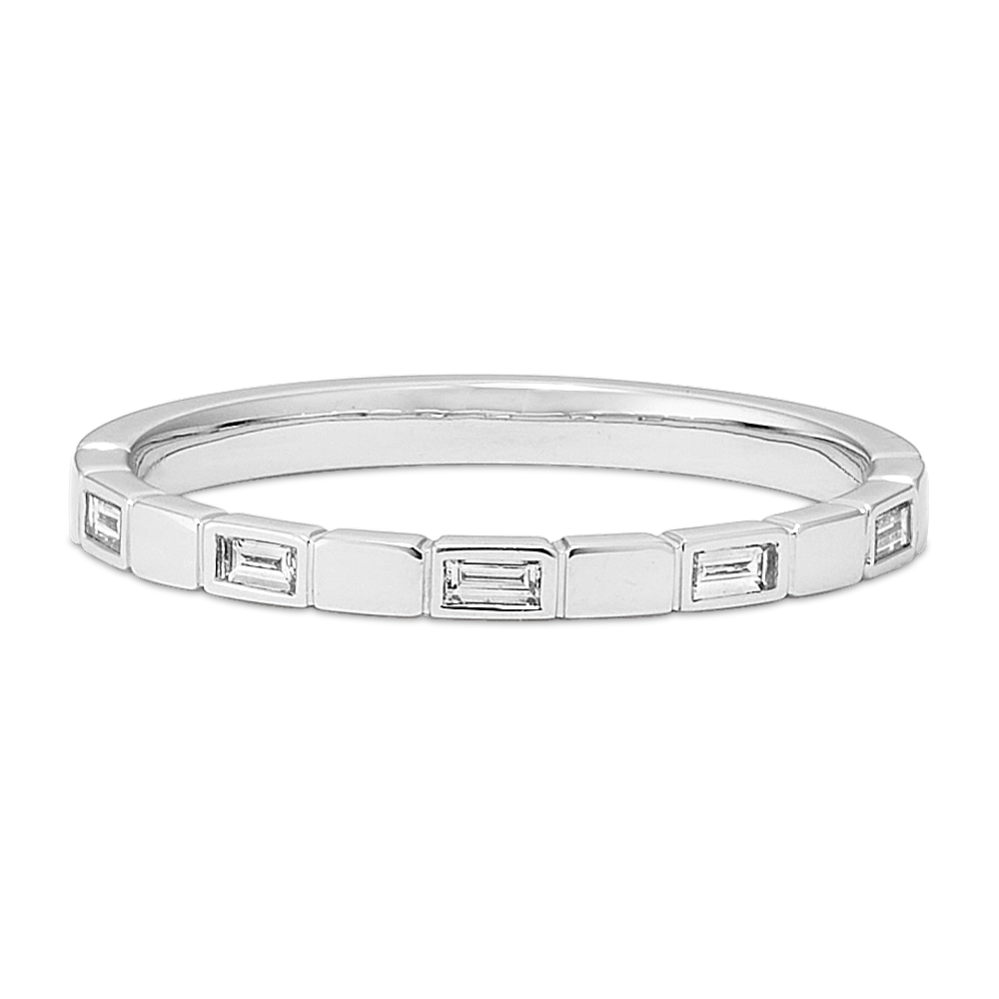 Geometric Baguette Diamond Band in Platinum