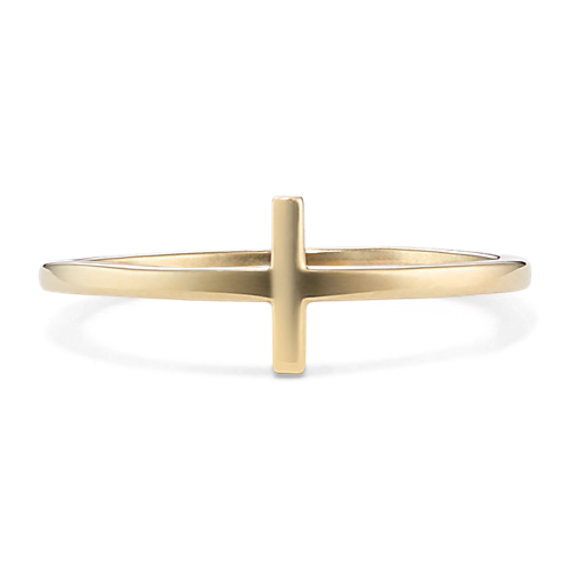14K Yellow Gold Vertical Bar Ring