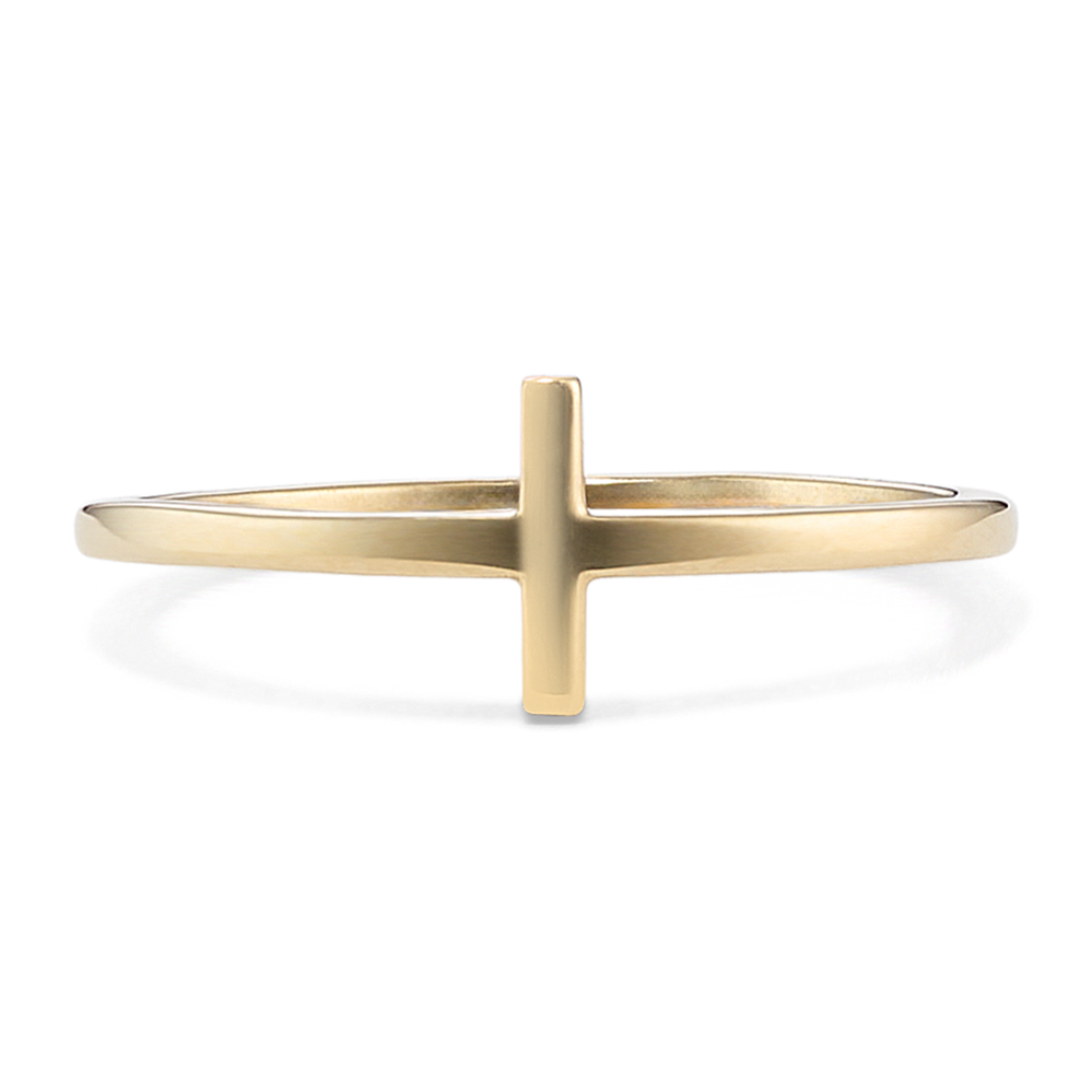 14K Yellow Gold Vertical Bar Ring