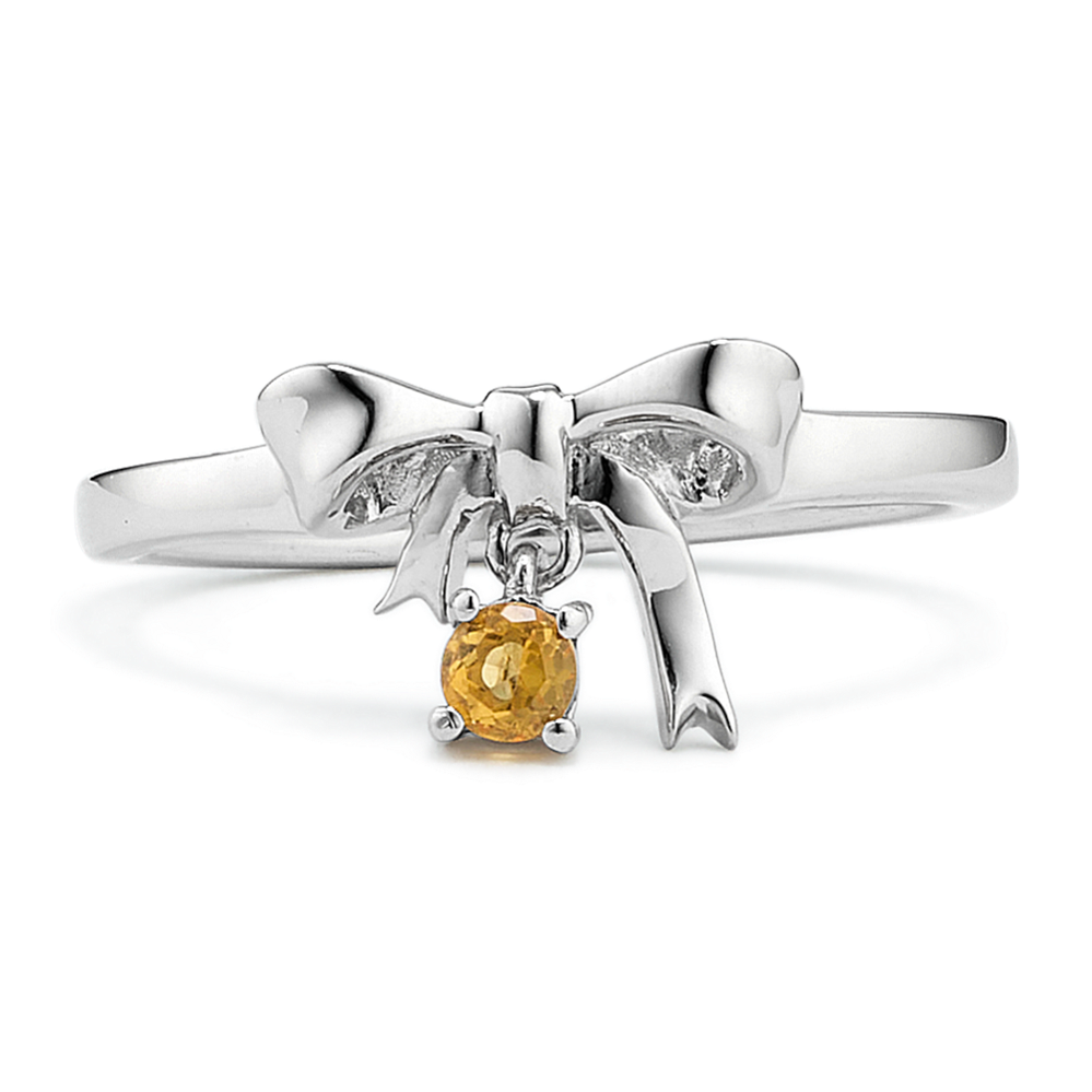 Gift-Bow Citrine Ring in Sterling Silver