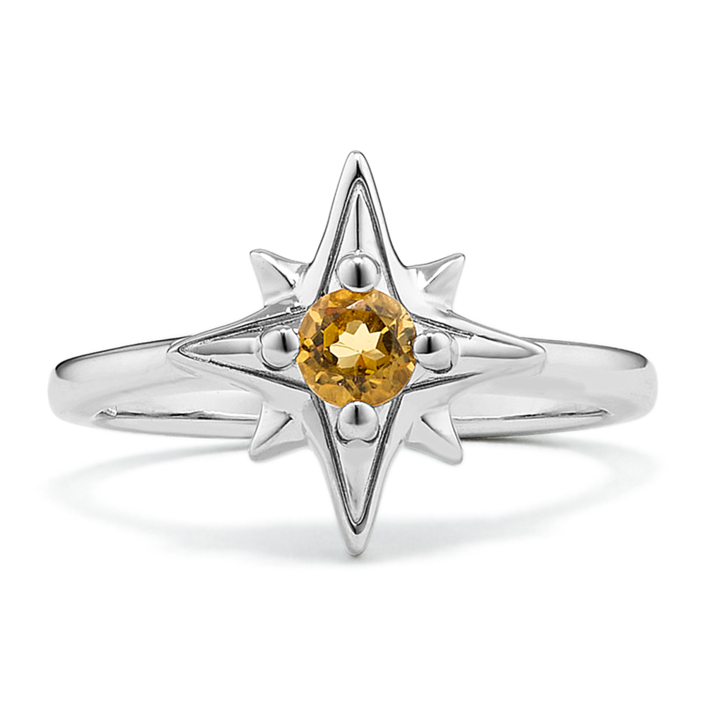 North Star Citrine Ring in Sterling Silver