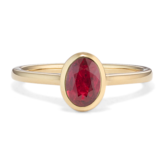 Bezel-Set Oval Ruby Ring