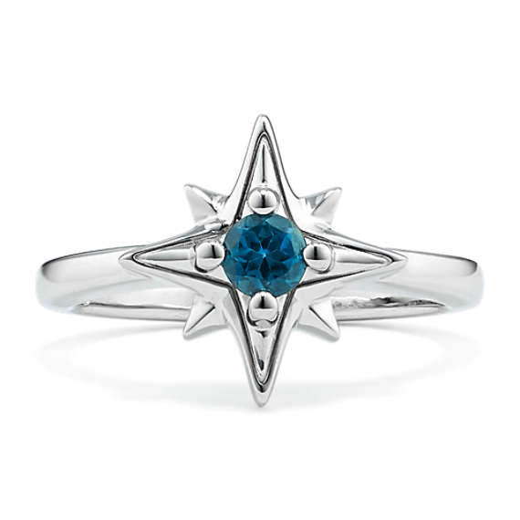 North Star Blue Topaz Ring in Sterling Silver