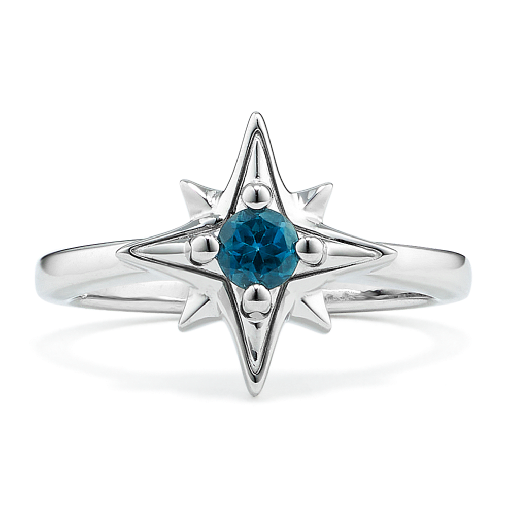 North Star Blue Topaz Ring in Sterling Silver
