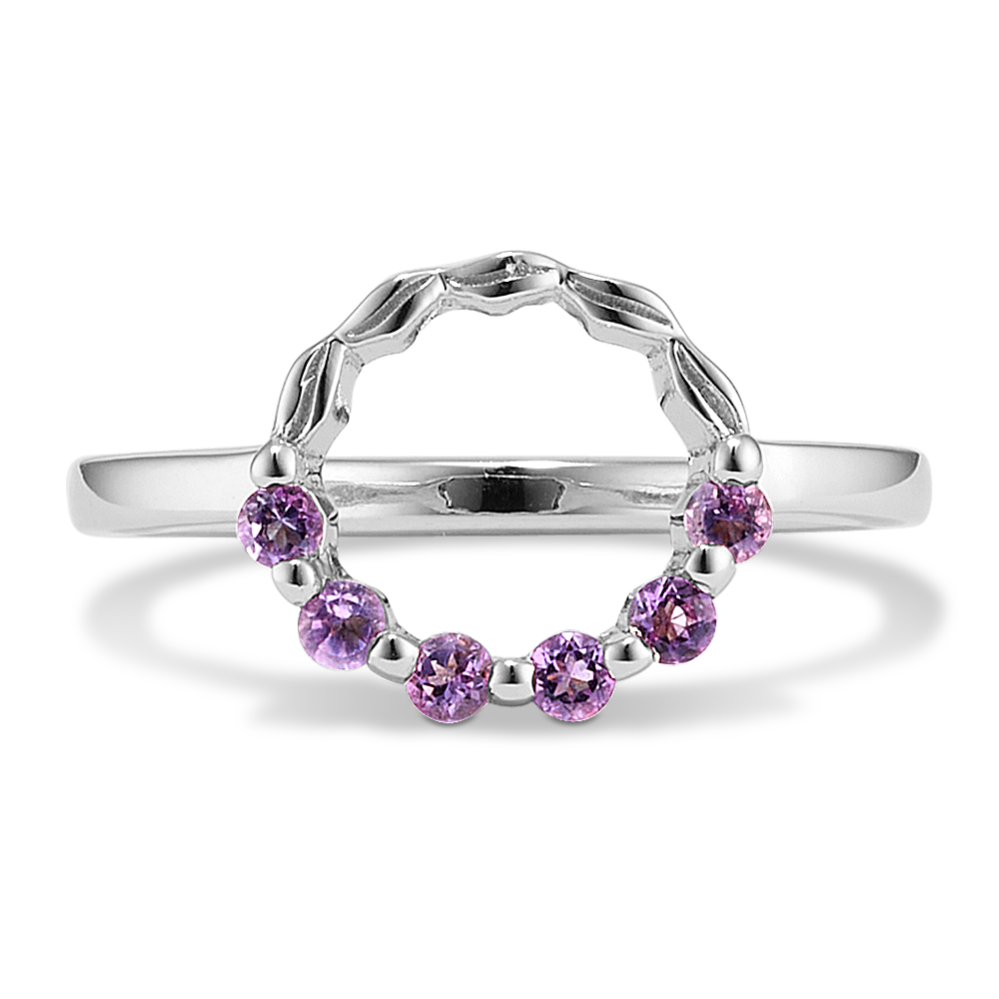 Amethyst Circle Ring in Sterling Silver