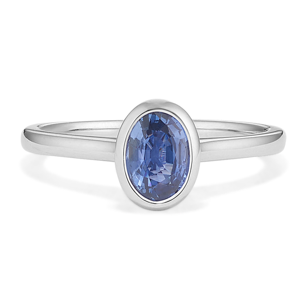 Bezel-Set Oval Kentucky Blue Sapphire Ring