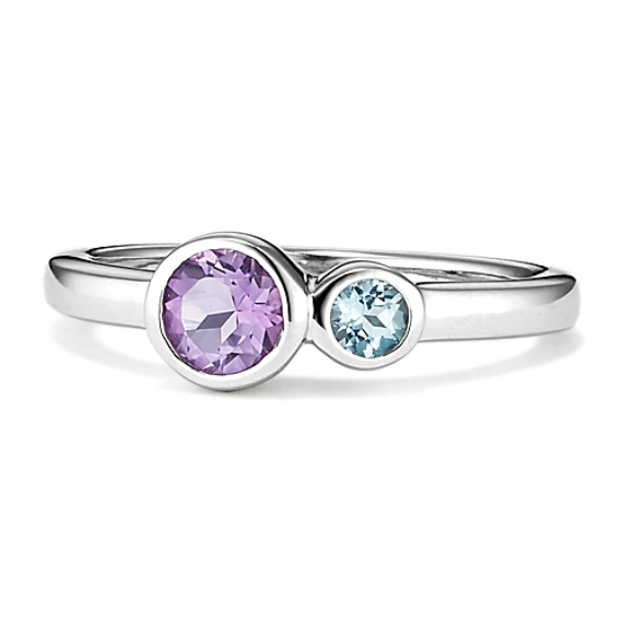 Tiny Bubbles Amethyst & Blue Topaz Ring