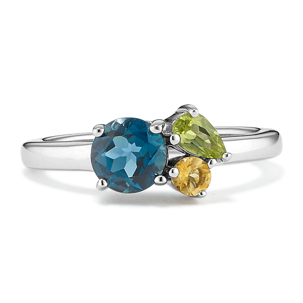 Bouquet Topaz, Peridot & Citrine Cluster Ring