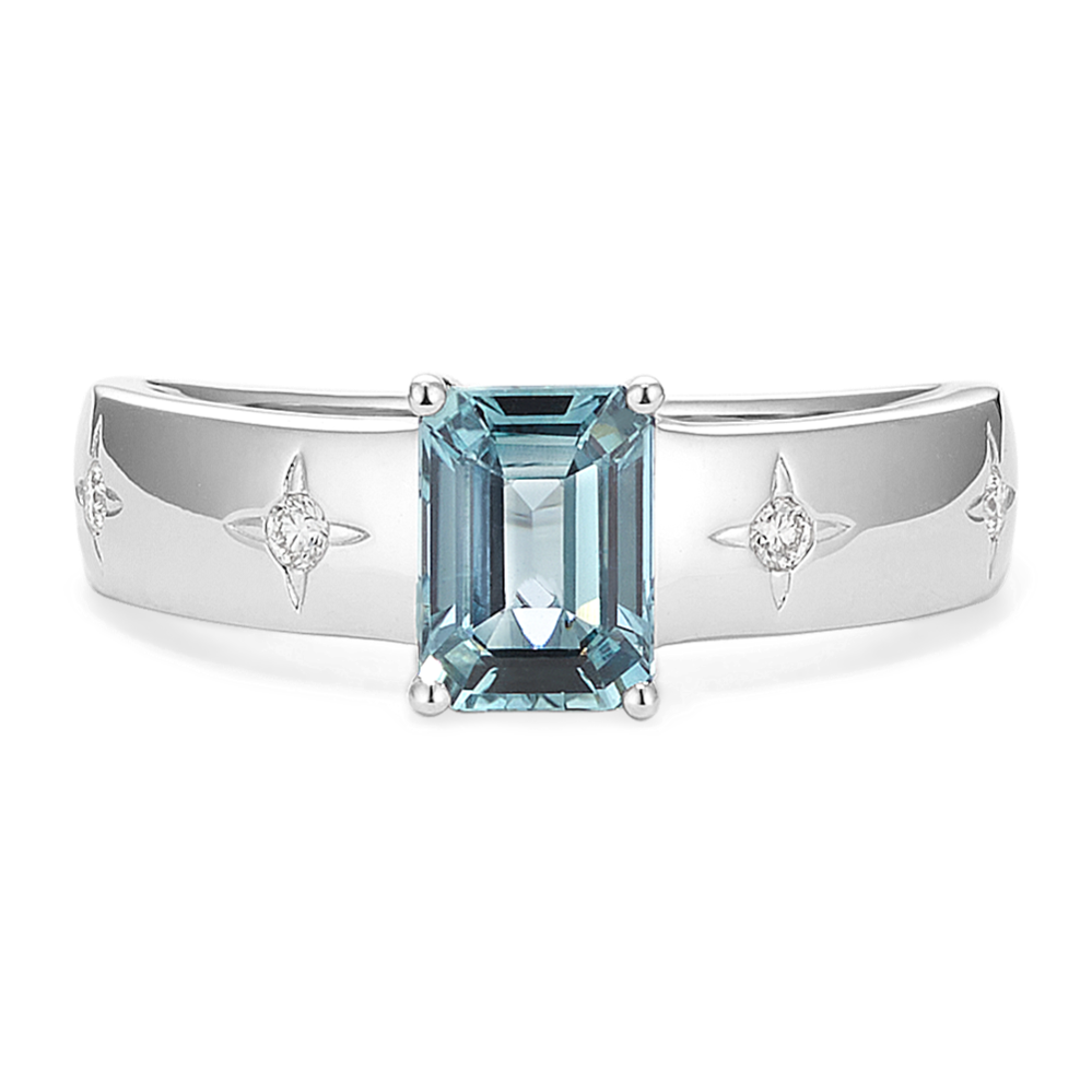 Star-Crossed Teal Sapphire & Diamond Ring