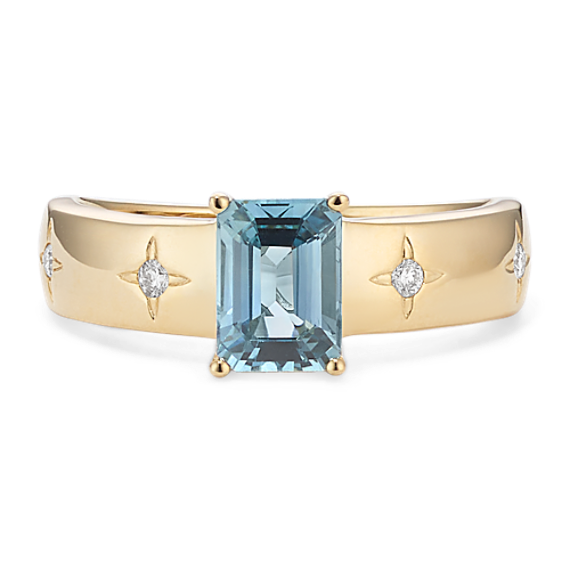 Star-Crossed Teal Sapphire & Diamond Ring