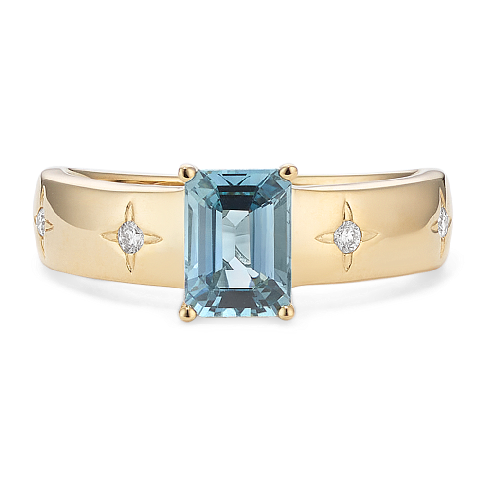 Star-Crossed Teal Sapphire & Diamond Ring