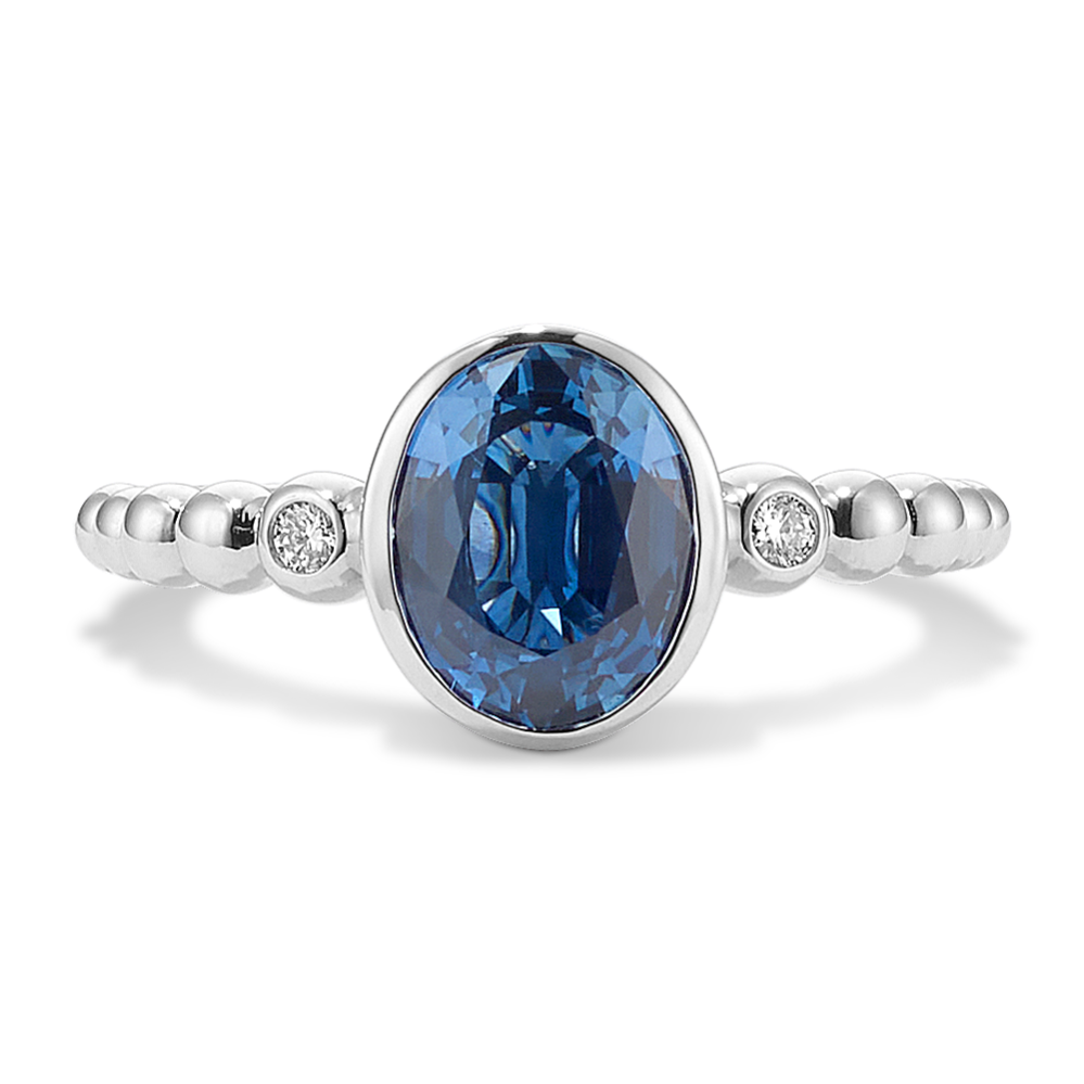 Sabrina Teal Sapphire & Diamond Ring