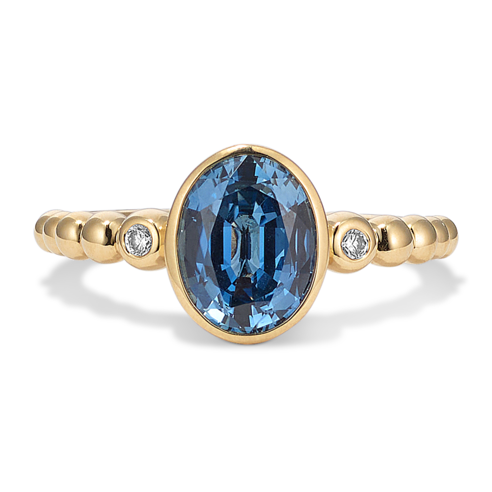 Sabrina Teal Sapphire & Diamond Ring